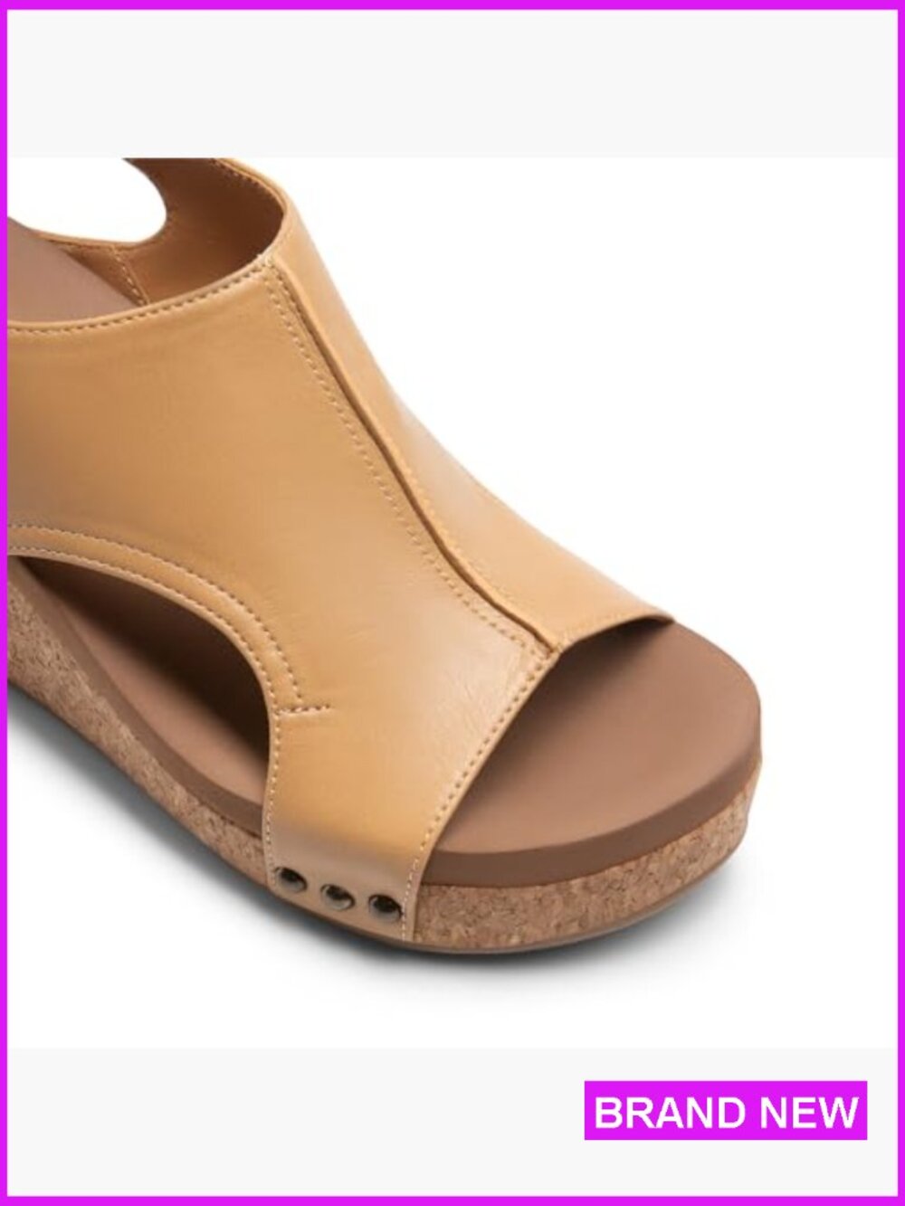 Platform Wedge Sandals Comfortable Peep-Toe Casual Dressy Summer Lightweight - Picture 5 of 7